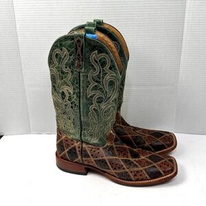 Horse Power Emiliano Square Toe Patchwork Boots Sz 13D